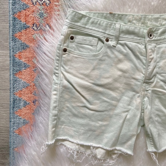 madewell denim shorts mint tie dye bleach cutoff jean shorts festival style - Picture 4 of 16